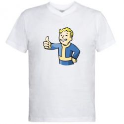 Мужская футболка  с V-образным вырезом Pip boy fallout - PrintSalon