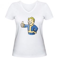 Женская футболка с V-образным вырезом Pip boy fallout - PrintSalon