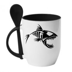 Чашка с ложкой Piranha - PrintSalon