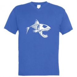 Мужская футболка  с V-образным вырезом Piranha - PrintSalon