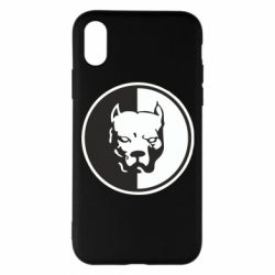 Чехол для iPhone X/Xs Питбуль круг - PrintSalon