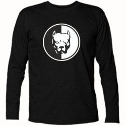 Футболка с длинным рукавом Питбуль круг - PrintSalon