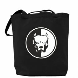 Эко-сумка Питбуль круг-PrintSalon Эко-сумка Питбуль круг