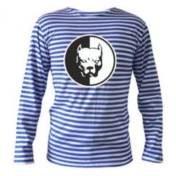 Тельняшка с длинным рукавом Питбуль круг - PrintSalon