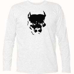 Футболка с длинным рукавом Питбуль - PrintSalon