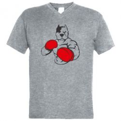 Чоловіча футболка з V-подібним вирізом Pitbull Boxing Logo - PrintSalon