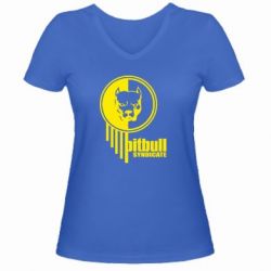 Женская футболка с V-образным вырезом Pitbull loco - PrintSalon