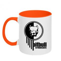 Чашка двокольорова Pitbull loco-PrintSalon Чашка двокольорова Pitbull loco