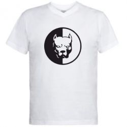 Мужская футболка  с V-образным вырезом Pitbull - PrintSalon