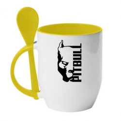 Чашка с ложкой Pitbull - PrintSalon
