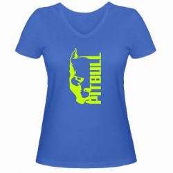 Женская футболка с V-образным вырезом Pitbull - PrintSalon