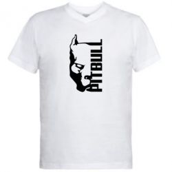 Мужская футболка  с V-образным вырезом Pitbull - PrintSalon