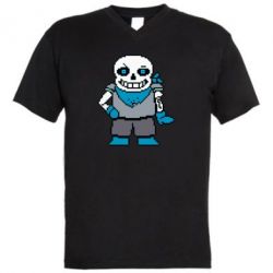Мужская футболка  с V-образным вырезом Pixel Sans - PrintSalon