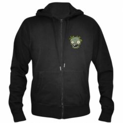 Мужское худи на молнии Plants vs zombie head - PrintSalon