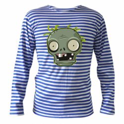 Тельняшка с длинным рукавом Plants vs zombie head - PrintSalon