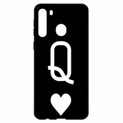 Чехол для Samsung A21 Playing Cards Queen - PrintSalon