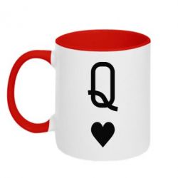 Чашка двухцветная 320ml Playing Cards Queen - PrintSalon