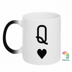 Чашка-хамелеон Playing Cards Queen - PrintSalon