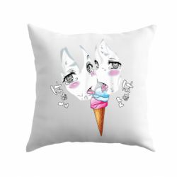 Подушка Ahegao girl eating ice cream - PrintSalon