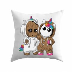 Подушка Baby Groot And Unicorn - PrintSalon