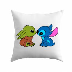 Подушка Baby Yoda And Stitch - PrintSalon