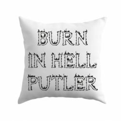 Подушка Born in Hell Putin - PrintSalon