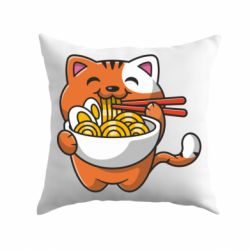 Подушка Cat and Ramen - PrintSalon