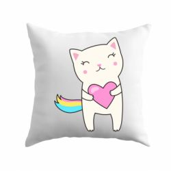 Подушка Cute cat with heart