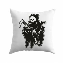 Подушка Death and cat - PrintSalon