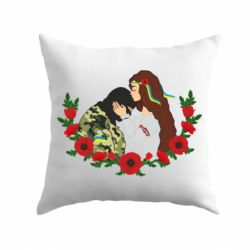 Подушка Дівчина цілує солдата-PrintSalon Подушка Дівчина цілує солдата