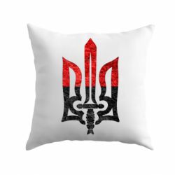 Подушка Герб Украины красно-черный - PrintSalon