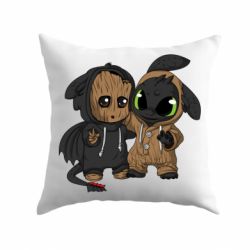 Подушка Groot And Toothless - PrintSalon