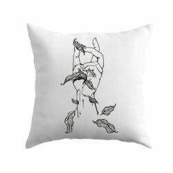 Подушка Hand with leafs - PrintSalon