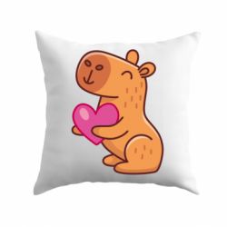 Подушка Капибара сердечко - PrintSalon