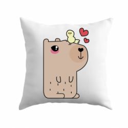 Подушка Капибара с цыпленком - PrintSalon