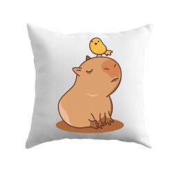 Подушка Капібара з пташкою
