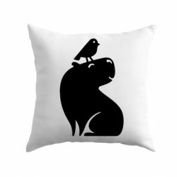 Подушка Копібара та Пташка - PrintSalon