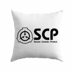 Подушка SCP logo text - PrintSalon