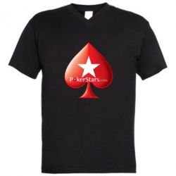 Мужская футболка  с V-образным вырезом Poker Stars Game - PrintSalon