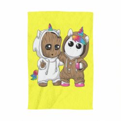Полотенце с принтом Baby Groot And Unicorn - PrintSalon