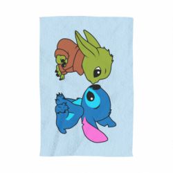 Полотенце с принтом Baby Yoda And Stitch - PrintSalon