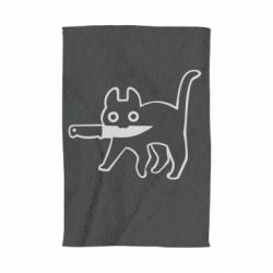 Полотенце с принтом Cat with a knife - PrintSalon