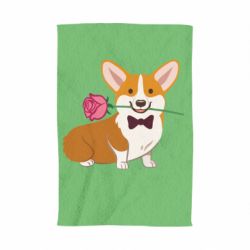 Полотенце с принтом Corgi With A Rose - PrintSalon