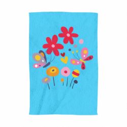 Полотенце с принтом Flowers and Butterflies - PrintSalon