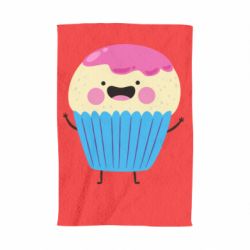 Полотенце с принтом Funny cupcake with smile - PrintSalon