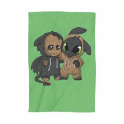 Полотенце с принтом Groot And Toothless - PrintSalon
