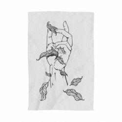 Полотенце с принтом Hand with leafs - PrintSalon