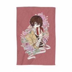 Полотенце с принтом Osamu Dazai in flowers