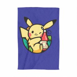 Полотенце с принтом Pikachu with ketchup - PrintSalon
