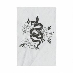 Полотенце с принтом Snake with flowers - PrintSalon